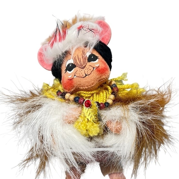 NWOT ANNALEE Native American Indian Boy 7" Mouse With Beaded Necklace 2004 - Picture 4 of 16